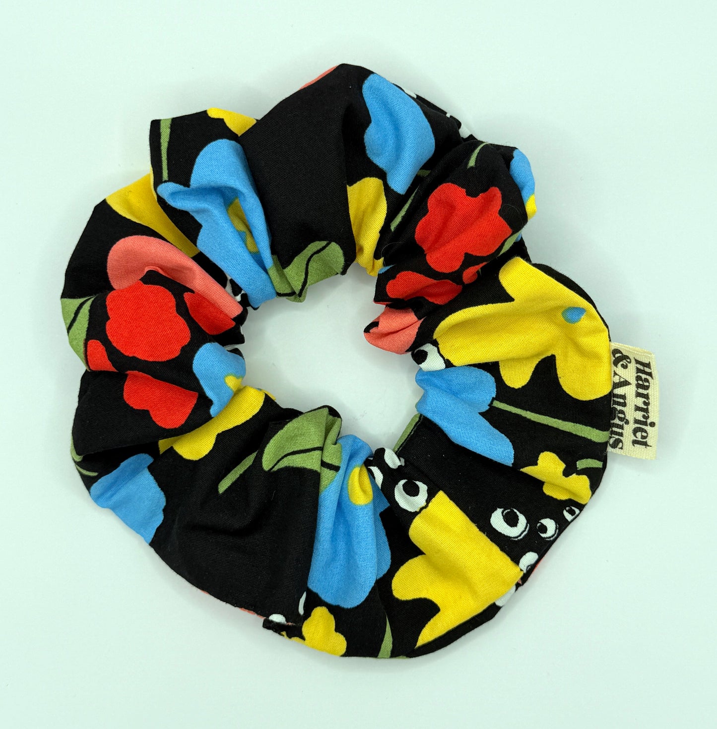 Black Floral Scrunchie